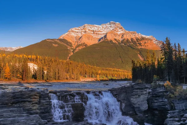 Вода Атабаски Падає Канадських Скелястих Горах — стокове фото