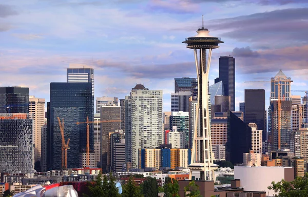 Seattle Iconic Space Needle Downtown View Kerry Park — Stock Photo, Image
