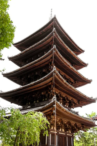 Pięciopiętrowa Pagoda Parku Nara Japonia — Zdjęcie stockowe