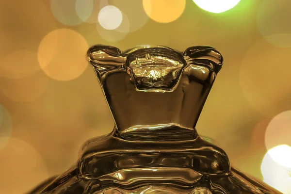 Detailní Záběr Crystal Vázu Světly Pozadí — Stock fotografie