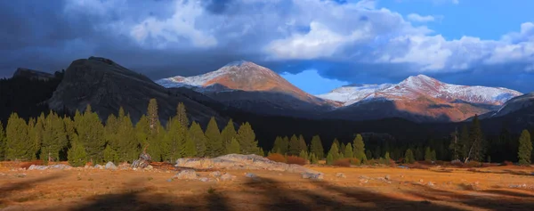 Paysage Col Tioga Sous Soleil Soir — Photo