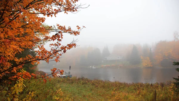 魁北克Tremblant山附近多雾的风景 — 图库照片