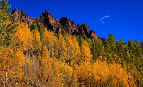 Paysage Automne Dans Les Montagnes Rocheuses Colorado Couleurs Profondes Réalisées — Photo