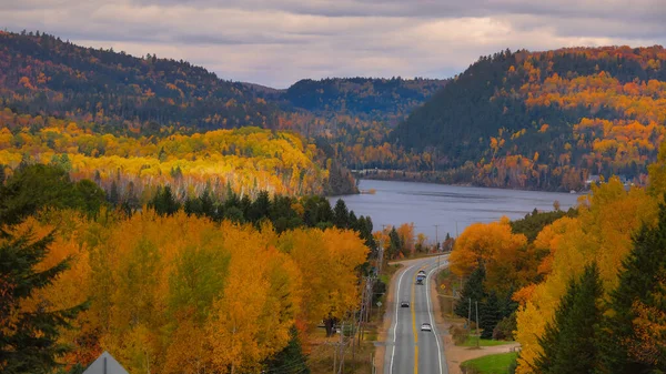 Autopista Panorámica 155 Dirige Hacia Norte Provincia Quebec —  Fotos de Stock