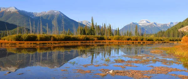 Vista Panorâmica Paisagem Dos Lagos Vermilion Parque Nacional Banff — Fotografia de Stock