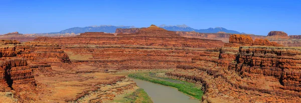 Πανοραμική Θέα Του Gooseneck Πάνω Ματιά Στο Canyon Προσγειώνεται Εθνικό — Φωτογραφία Αρχείου