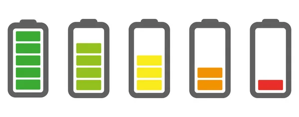 Vector battery icon. Charge from high to low. — Stock Vector