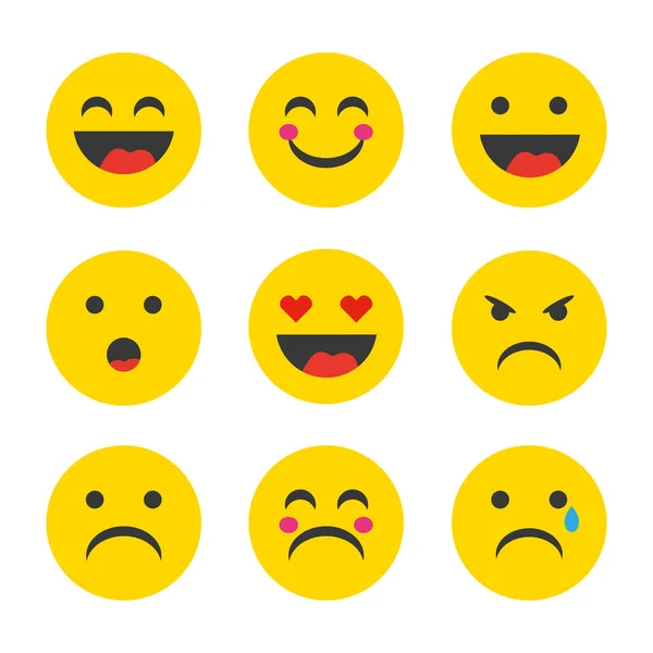 Emoticon. Vektor-Stil Lächeln Gesicht Symbole. Emoji — Stockvektor