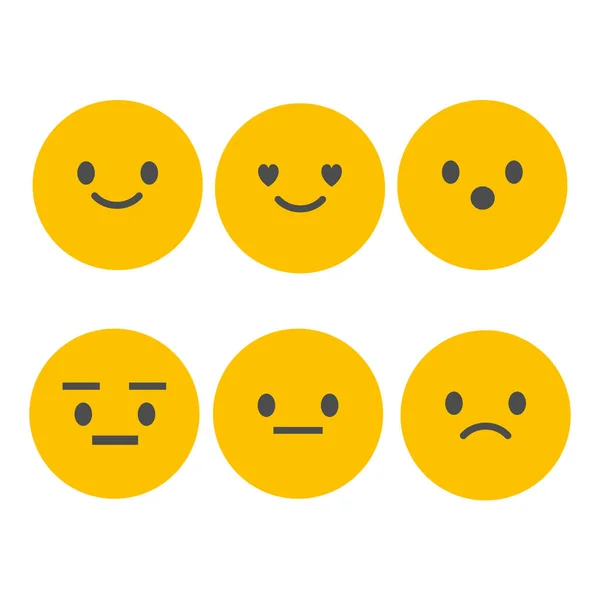 Conjunto de Emoticons. Conjunto de Emoji. Ilustração vetorial isolada sobre fundo branco —  Vetores de Stock