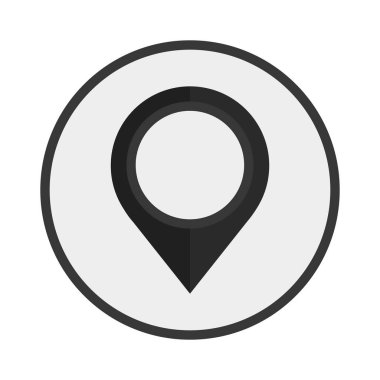 Beyaz arkaplanda Pin simgesi konum simgesi vektör illüstrasyonu izole