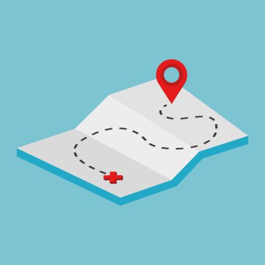 Eşölçülü harita. Vektör çizimi. Eps 10