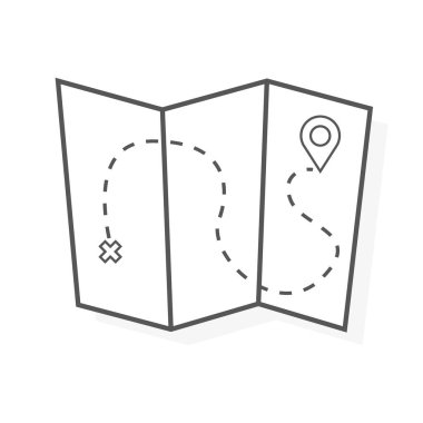 Harita simgesi beyaz arkaplanda izole edildi. Basit bir tarz. Eps 10