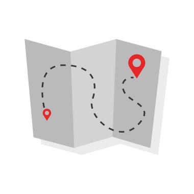 Harita simgesi beyaz arkaplanda izole edildi. Basit bir tarz. Eps 10