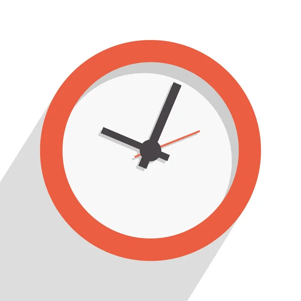 Longue horloge plate icône de l'ombre isolée sur fond blanc — Image vectorielle