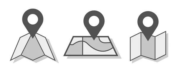 Carte pin icônes ensemble, vecteur dans le style plat à la mode isolé sur fond blanc. Eps 10 — Image vectorielle