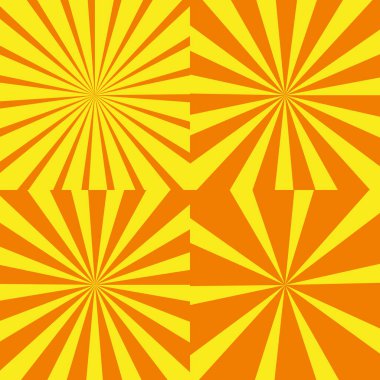 Güneş ışınları, vektör retro arkaplan soyut kümesi. Vektör illüstrasyonu