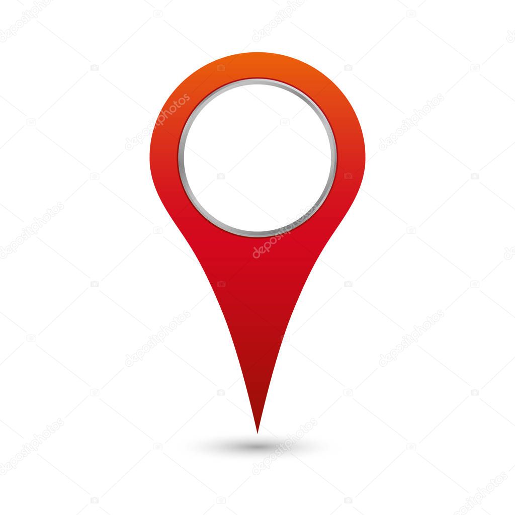 Pin icon vector. Location sign in flat style isolated on white background.