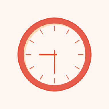 Saat - Gölgeli kırmızı vektör simgesi