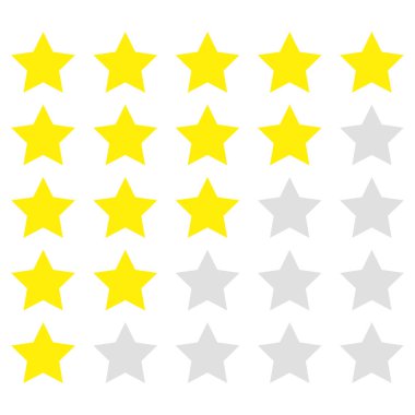 Beyaz arka planda yıldız derecesi. Vektör çizimi