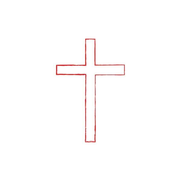 Symbol církevního kříže. Ikona symbolu náboženství Křesťanství. — Stockový vektor