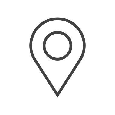 Konum simgesi vektörü. Beyaz arkaplanda iğne işareti izole edildi.