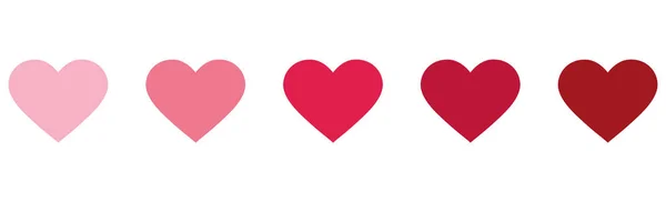 Sada ikon růžových srdcí. Vektorová ilustrace — Stockový vektor