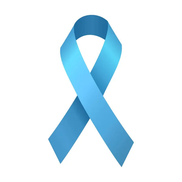 Blå awareness ribbon på vit bakgrund. sjukdomen symbol — Stock vektor