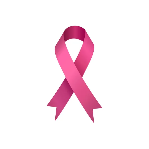 Karcinom prsu povědomí růžová stuha na bílém pozadí — Stockový vektor