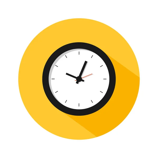 Reloj icono vector ilustración sobre fondo amarillo, EPS 10 . — Archivo Imágenes Vectoriales