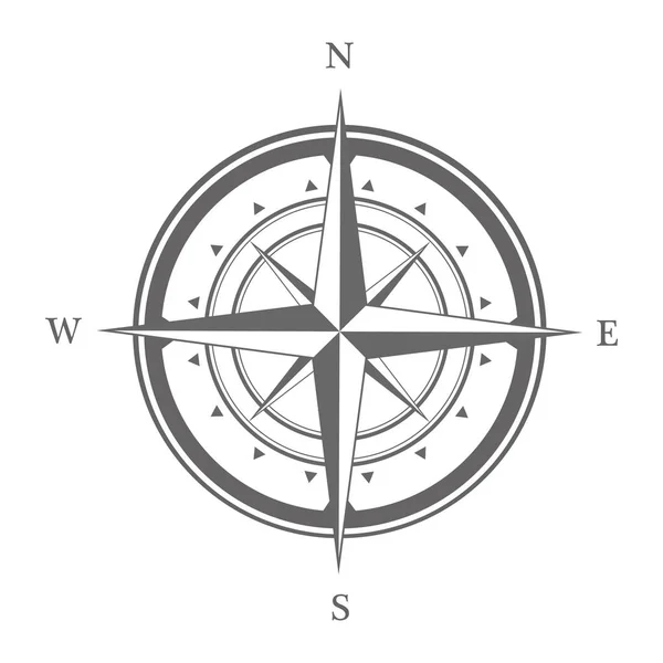 Ikona kompasu odizolowana na białym tle. Symbol podróży — Wektor stockowy
