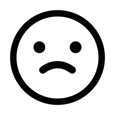 üzgün emoji simgesi beyaz arkaplanda izole