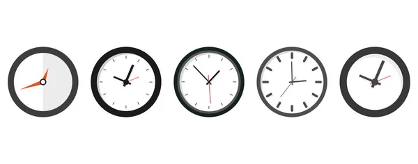 Clock icon in flat style, timer on a white background. Business hours. Vector illustration. — Stock Vector