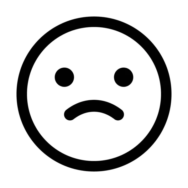 Szomorú emoji ikon elszigetelt fehér háttér — Stock Vector