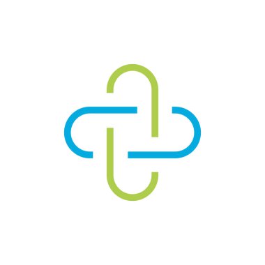 Kalp tıbbi logo simge tasarım şablonu öğeleri cross