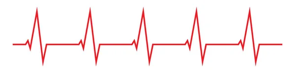 Icone del battito cardiaco rosso nel design piatto. Illustrazione vettoriale. Segno dell'elettrocardiogramma isolato . — Vettoriale Stock