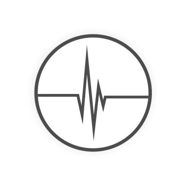 Nabız Simgesi Vektörü. Basit düz sembol. Beyaz arkaplanda mükemmel siyah resim çizimi.