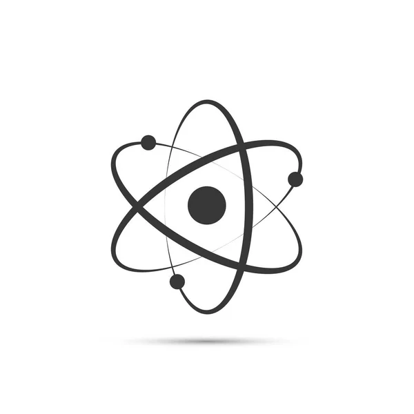 Icono Átomo Diseño Plano Símbolo Molécula Gris Símbolo Átomo Aislado — Vector de stock