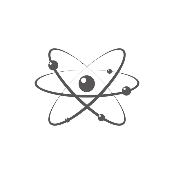 Düz Tasarım Atom Simgesi Gri Molekül Simge Veya Izole Atom — Stok Vektör