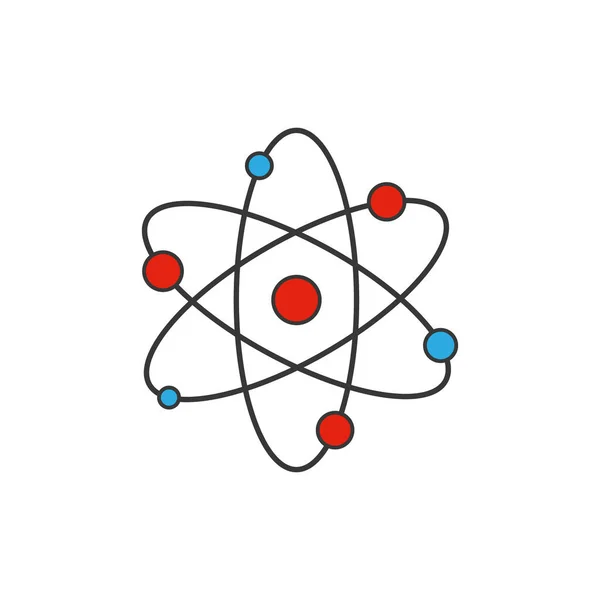 Ícone Átomo Design Plano Símbolo Molécula Cinzenta Símbolo Átomo Isolado —  Vetores de Stock