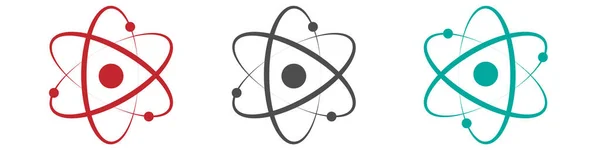 Atom Icon Flat Design Molecule Symbol Atom Symbol Isolated Vector — Stok Vektör