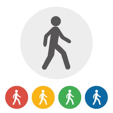 yuvarlak internet düğmesinde yürüyen simge