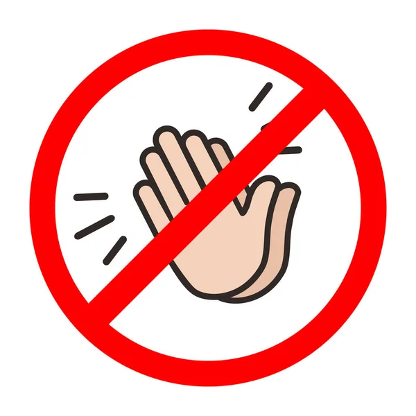 No applause vector icon. Flat No applause symbol is isolated on a white background. — Stock Vector