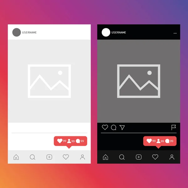 Mobil uygulama için en iyi Ui Tasarımı. Arayüz şablonu. Instagram ekranlı gerçekçi akıllı telefon. Vektör illüstrasyonu Eps10