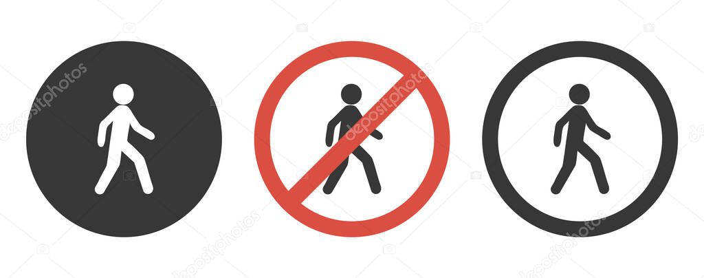 No entry signs, no pedestrian icon set