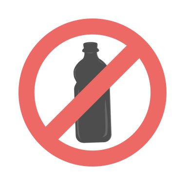 Plastik torba ikonu yok. Beyaz arkaplanda izole edilmiş vektör illüstrasyon düz tasarımı. Simge vektörü