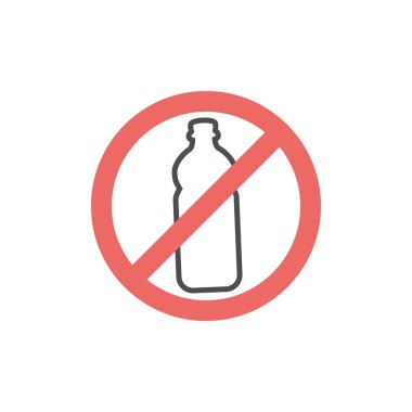 Plastik torba ikonu yok. Beyaz arkaplanda izole edilmiş vektör illüstrasyon düz tasarımı. Simge vektörü