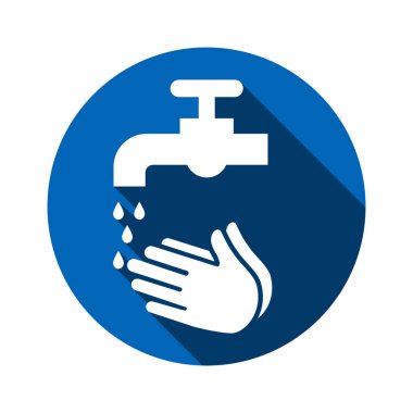 Beyaz arkaplanda el yıkama simgesi izole edildi. Vektör illüstrasyonu