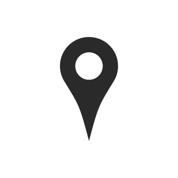 Карт Значок Розташування Шпильок Еліпсом Сірого Градієнта Тіні Плоскому Простому — стоковий вектор