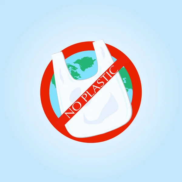 Stop Using Plastic Products Set Stop Using Plastic Bottles Stop — Stock Vector