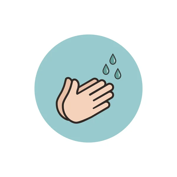 Hand Wassen Pictogram Geïsoleerd Witte Achtergrond Vector Illustratie — Stockvector